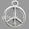 Zinc Alloy Peace Pendants, Peace Logo, plated nickel, lead & cadmium free Approx 1.5mm 