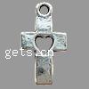 Zinc Alloy Cross Pendants, plated, with heart pattern nickel, lead & cadmium free Approx 2mm 