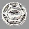 2-Loch Zink Legierung Taste, Zinklegierung, Münze, plattiert, keine, frei von Nickel, Blei & Kadmium, Bohrung:ca. 1.5mm, verkauft von PC