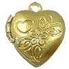 Brass Locket Pendants, Heart, plated, with flower pattern Approx 1mm 