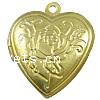 Brass Locket Pendants, Heart, plated, with flower pattern Approx 1.5mm 