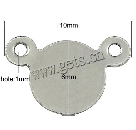 Stainless Steel Charm Connector, Bear, Customized & 1/1 loop, original color, 6x6x0.3mm, Hole:Approx 1mm, Sold By PC