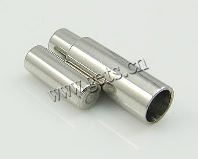 Round Stainless Steel Magnetic Clasp, 316 Stainless Steel, Tube, plated, Customized, more colors for choice, 16x4mm, Hole:Approx 2mm, Sold By PC