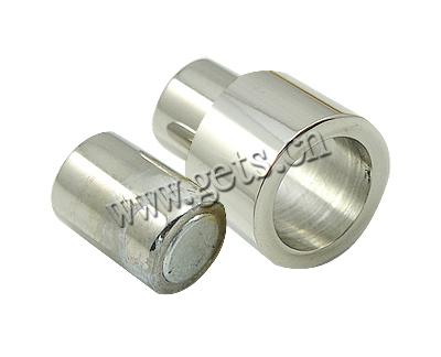 Round Stainless Steel Magnetic Clasp, 316 Stainless Steel, Tube, plated, Customized, more colors for choice, 17x10mm, Hole:Approx 4mm, Sold By PC
