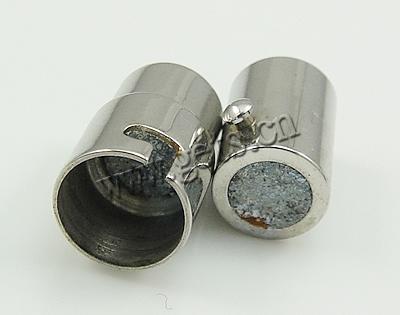 Round Stainless Steel Magnetic Clasp, Tube, plated, Customized, more colors for choice, 17x6mm, Hole:Approx 4mm, Sold By PC