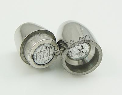 Round Stainless Steel Magnetic Clasp, Tube, plated, Customized, more colors for choice, 16x8mm, Hole:Approx 4mm, Sold By PC