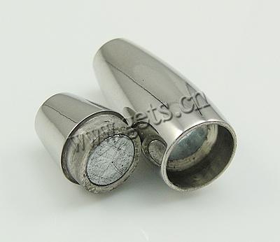 Round Stainless Steel Magnetic Clasp, Tube, plated, Customized, more colors for choice, 27x9mm, Hole:Approx 4mm, Sold By PC