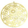 Brass Stamping Pendants, Flat Round, plated, hollow Approx 1mm 
