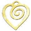 Brass Stamping Pendants, Heart, plated Approx 1mm 