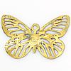 Brass Stamping Pendants, Butterfly, plated, hollow Approx 0.5mm 