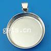 Brass Pendant Cabochon Setting, Flat Round, plated Approx 3mm, Inner Approx 23mm 