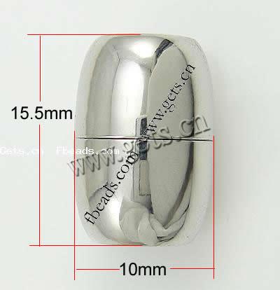 Round Stainless Steel Magnetic Clasp, Tube, plated, Customized, more colors for choice, 15.5x10mm, Hole:Approx 5mm, Sold By PC