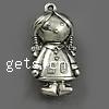 Character Shaped Zinc Alloy Pendants, Girl, plated nickel, lead & cadmium free Approx 2mm 