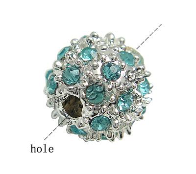 Perles strass en alliage de zinc, avec alliage de zinc, Rond, Placage, plus de couleurs à choisir, 9mm, Trou:Environ 2mm, Vendu par PC