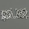 Zinc Alloy Heart Pendants, plated cadmium free Approx 1.5mm, Approx 