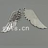 Aile en forme de pendentifs en alliage de Zinc, forme d'aile, Plaquage normal, plus de couleurs à choisir, sans cadmium Environ 2.5mm, Environ Vendu par kg