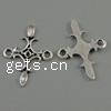 Zinc Alloy Charm Connector, Cross Approx 1mm, Approx 