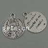 Zinc Alloy Message Pendants, Flat Round, plated cadmium free Approx 1mm, Approx 