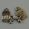 Zinc Alloy Message Pendants, Square, plated cadmium free Approx 2mm, Approx 