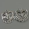 Zinc Alloy Chandelier Components, Heart, plated, 1/5 loop nickel, lead & cadmium free Approx 1mm, Approx 