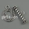 Zinc Alloy Toggle Clasp, Oval, textured & single-strand cadmium free Approx 4mm, Approx 