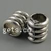 Zinc Alloy European Beads, Tube, plated Approx 7mm, Approx 