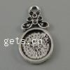 Zinc Alloy Pendant Cabochon Setting, Flat Round, plated cadmium free Approx 2mm, Approx 