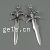 Zinc Alloy Tool Pendants, Knife, plated cadmium free Approx 5mm, Approx 