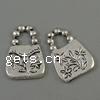 Zinc Alloy Handbag Pendants, plated, with flower pattern cadmium free Approx Approx 