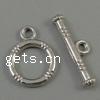 Zinc Alloy Toggle Clasp, Round, textured & single-strand cadmium free  Approx 2mm, Approx 