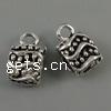 Zinc Alloy Bail Beads, Drum, plated nickel, lead & cadmium free Approx 3mm 