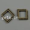 Perlas de aleación de zinc marco, Diamante, chapado, más colores para la opción, libre de cadmio, 18x15x3mm, agujero:aproximado 10x11mm, aproximado 770PCs/KG, Vendido por KG