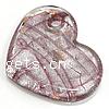 Moulding Lampwork Pendants, Heart, silver foil, pink Approx 5mm 