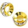 Rondelle Rhinestone Spacer, with Zinc Alloy, Flat Round, plated Approx 5mm 