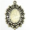 Zinc Alloy Pendant Cabochon Setting, Oval, plated Approx 3mm 