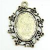 Zinc Alloy Pendant Cabochon Setting, Oval, plated cadmium free Approx 3mm 