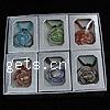 Box Packing Lampwork Necklace, with Ribbon, Dome, gold sand, mixed colors Inch 