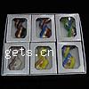 Box Packing Lampwork Necklace, with Ribbon, Leaf, gold sand, mixed colors Inch 