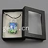 Box Packing Lampwork Necklace, with Ribbon, Rectangle, inner flower Inch 