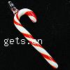 Pendentifs Lampwork de Noël, chalumeau, canne à sucre de noël, rouge Environ 7mm, Vendu par PC
