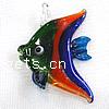 Animal Lampwork Pendants, Fish, multi-colored Approx 4mm 