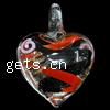 Pendentifs artisanaux au style murano, chalumeau, coeur, fait à la main Environ 7mm, Vendu par PC