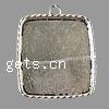 Zinc Alloy Pendant Cabochon Setting, Rectangle, plated Approx 3.5mm 