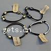 Cowhide Bracelets, with Zinc Alloy, plated , mixed colors, 5-8x8-15mm Inch 