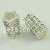 Rhinestone Zinc Alloy European Beads, Tube, plated, with Mideast rhinestone & without troll nickel, lead & cadmium free Approx 6mm 