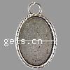 Zinc Alloy Pendant Cabochon Setting, Oval, plated Approx 6mm 