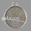 Zinc Alloy Pendant Cabochon Setting, Coin, plated Approx 6mm 