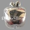 Zinklegierung European Perlen, Apfel, plattiert, ohne troll, keine, 8x10x6mm, Bohrung:ca. 5mm, 500PCs/Tasche, verkauft von Tasche