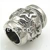 Stainless Steel European Beads, 316 Stainless Steel, Tube, with star pattern & without troll Approx 5mm 