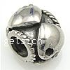 Edelstahl European Perlen, 316 Edelstahl, Rondell, mit einem Muster von Herzen & ohne troll, 13x11x10mm, Bohrung:ca. 5mm, verkauft von PC
